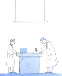 É improvável que todos os cientistas sejam capazes de resistir à tentação de criar novas formas de vida humano-animal por meios imorais, 2005 (aguarela sobre papel)
