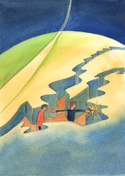 Parece para algumas pessoas que os caminhos que eles pessoalmente esculpiram nas paredes rochosas de suas vidas podem levar a Deus, 2003 (w - c no papel)
