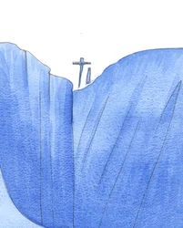 Foi como se Cristo e Nossa Senhora estivessem juntos na beira do mundo, pois Ele morreu para salvar os pecadores do abismo, 2002 (w - c no papel)