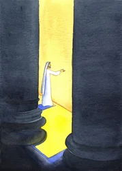 Jesus Cristo pregou no Templo, e as multidões se agarraram às Suas palavras, 2001 (w - c no papel)