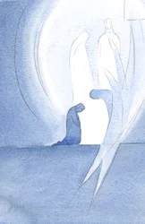 Jesus veio à minha alma com Sua Santa Mãe na Sagrada Comunhão, sem ser visto, e meu anjo juntou-se ao louvor ao Pai, 2000 (w - c no papel)