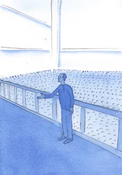 Assim como um operário fala bem por seus companheiros de trabalho, também Cristo, que é um verdadeiro homem, intercede efetivamente por nós, Suas relações, 2002 (w - c no papel)