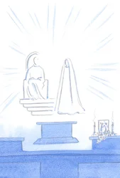 Assim como, para uma festa terrena, temos convidados, música e luz, também convidados celestiais participam da &39;festa&39; que é a nossa novena e bênção !, 2002 (w - c no papel)