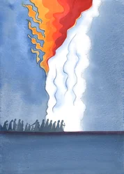 Assim como o povo de Deus no tempo de Moisés era conduzido por uma coluna de fogo, um verdadeiro contemplativo hoje pode ser guiado interiormente como se por um forte e doce fogo, 2003 (w - c no papel)