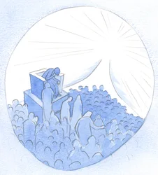 Muitas pessoas viajam juntas para o céu. Cada Mãe terrena ou espiritual pode conduzir as almas feridas ao lugar de renascimento e reconciliação, 2001 (w - c no papel)
