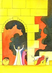 Muitos anos antes do nascimento de Cristo, Jerusalém foi invadida e o templo sagrado profanado e destruído, para horror do povo, 2001 (w - c no papel)