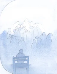 Maria esperou em paz, enquanto eu listava todos os entes queridos em oração - padres e muitos outros., 2001 (w - c no papel)