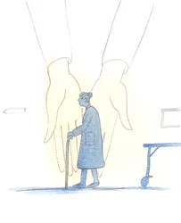 Não importa quanta confusão ou incerteza experimentemos - mesmo na doença ou no perigo - há um Deus vivo que controla o Universo, ao cuidado do qual vivemos, 2005 (aguarela sobre papel)