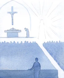 No dia da minha recepção na Igreja Católica, tive apenas o conhecimento repentino da presença de Maria ali; ela não era uma lenda, mas uma pessoa de carne e osso, 2000 (w - c no papel)