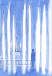 Aquele que vai rezar diante de Cristo no Santíssimo Sacramento se coloca entre os Anjos que estão em adoração silenciosa, 2001 (w - c no papel)