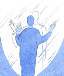 Aquele que realmente deseja fazer a vontade de Deus - nos mínimos detalhes - está &39;tocando&39; o Céu, tão perto como se estivesse ao lado de uma folha de vidro, 2002 (w - c no papel)