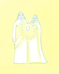 Nossa Senhora compartilhou a angústia de Cristo como ninguém mais na terra, 2003 (w - c no papel)