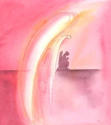 Os nossos anjos da guarda rezam sempre com imensa reverência e devoção, 2005 (aguarela sobre papel)