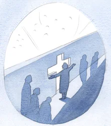A oração é como uma porta de entrada onde fazemos uma pausa na atividade, para nos conectarmos com a vida do Céu, 2000 (w - c no papel)