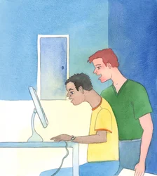 Desde a Queda, o ser humano cedeu por vezes ao desejo de um saber inútil, 2005 (aguarela sobre papel)