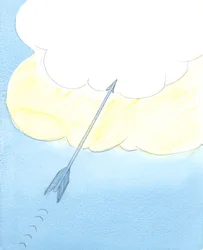 O louvor sincero, oferecido por Jesus, no Espírito, ao Pai da luz, voa rapidamente para o &39;coração&39; do céu, como quando uma flecha atravessa uma nuvem, 2003 (w - c no papel)