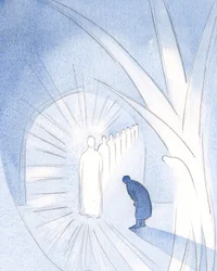 Às vezes, Cristo está presente para a alma, em Sua glória, adorado por nosso anjo da guarda. Precisamos apenas participar e adorar 2000 (w - c no papel)