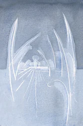 Os anjos se curvaram na oferta de Cristo, agrupados ao redor Dele. Outros se curvam em profunda reverência, por toda a igreja., 2001 (w - c no papel)