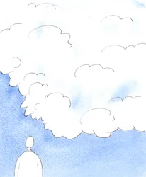 A Divindade é como uma nuvem opaca, na medida em que não podemos penetrá-la com a nossa visão para compreender os planos e pensamentos de Deus, 2005 (aguarela sobre papel)
