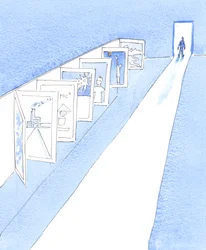 O Senhor mostrou-me uma série de cartazes que representavam as várias disciplinas estudadas nas escolas católicas, 2005 (aguarela sobre papel)