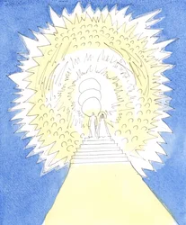 O Senhor me mostrou que o Céu é como uma área circular cheia de glória Divina, ocupada pelas Três Pessoas Divinas e pelos Anjos e Santos, 2004 (w - c no papel)