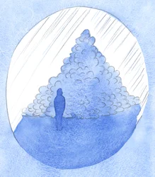 A &39;Perda de Deus&39; sentida pelas Almas Santas é causada pelos seus pecados, que obscurecem a bela e calorosa vista de Deus, 2001 (w - c no papel)