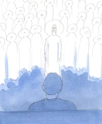 Os santos estão ao nosso redor, com Cristo, enquanto oramos; eles se deleitam no amor em nossos corações, e em cada palavra e gesto reverente enquanto os honramos, e adoramos e louvamos as Três Pessoas Divinas.,