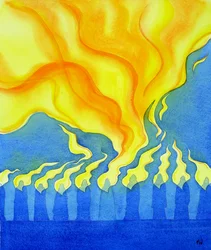 A descida do Espírito Santo sobre os apóstolos e Maria no Pentecostes de 2001 (w - c no papel)