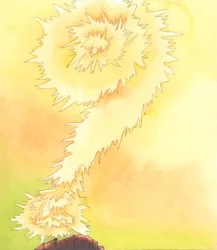 A glória do Céu, que parece ser como um sol glorioso, vista da vida terrena, estende-se para cima em alturas infinitas, enrolada sobre si mesma, 2005 (aguarela sobre papel)