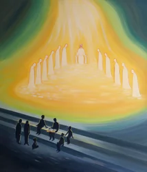 A luz de Cristo se derrama através do ministério do Papa e dos bispos em união com ele, e sem ela não podemos compreender plenamente as Escrituras ou a mensagem cristã, 2001 (óleo a bordo)