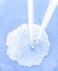 Os pecados e o amor-próprio que se manifestam no nosso mundo cobrem-no como uma nuvem envolvente, 2005 (aguarela sobre papel)