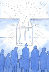 O tabernáculo é como um corredor para o céu, onde podemos encontrar Cristo e seus santos e nos preparar para o céu no final da vida em 2002 (w - c no papel)