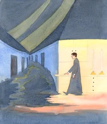 Há padres em grande perigo moral que precisam das nossas orações, 2005 (aguarela sobre papel)