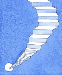 Há apenas um caminho através do abismo escuro que separa a terra do céu, 2004 (w - c no papel)