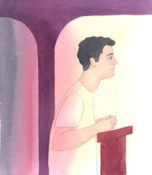 Se um seminarista não se tornar um homem de oração, com um profundo amor por Cristo, uma crença no poder do Espírito e no cuidado providencial do Pai, não será um bom padre, nem será capaz de perseverar no Sacerdócio, 2005 (aguarela sobre papel)