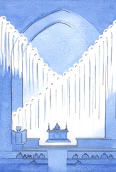 Fazemos bem em saudar os Santos Anjos que, em guarda, orando, enchem o Santo Lugar que é o nosso santuário, 2002 (w - c no papel)