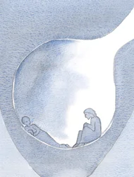 Não precisamos lutar para superar nossa dor. Cristo está aqui, na escuridão, no fundo de nossas tristezas, 2000 (w - c no papel)