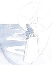 Quando confio em Cristo, em oração silenciosa, sou como uma criança pequena que é carregada em Sua vitalidade e alegria., 2000 (w - c no papel)