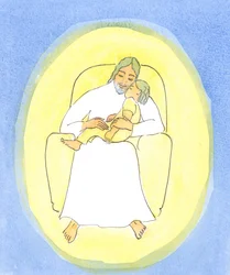 Quando um amigo de Cristo O recebe na Sagrada Comunhão, mas está muito doente e cansado para orar, ela pode ter certeza de que Cristo a está &39;segurando&39; em Seu amoroso cuidado, assim como faria com uma criança doente., 2004 (w -