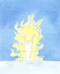 Sempre que o Santo Sacrifício é oferecido em nosso altar, Cristo que está presente em forma sacramental está louvando o Pai no amor ardente do Espírito Santo, 2003 (w - c no papel)