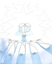 Quando as famílias são fiéis aos ensinamentos da Igreja, por amor a Cristo e aos seus pastores, são um viveiro de vocações para o sacerdócio e a vida religiosa, 2005 (aguarela sobre papel)