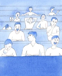 Onde a irreverência e a dissidência não são controladas e se prega um falso evangelho, há poucas vocações para o sacerdócio ou para a vida religiosa, 2005 (aguarela sobre papel)