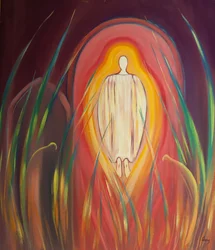 Com os anjos adoramos a Cristo no Santíssimo Sacramento enquanto nos espera e reza por nós, 2000 (óleo a bordo)