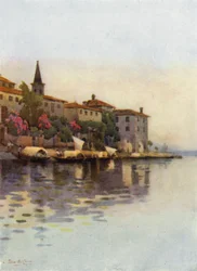Uma Manhã Cinzenta, Lago Maggiore (cor litho)