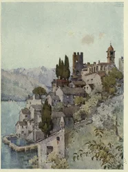 Corenno, Lago di Como, Ilustração de 