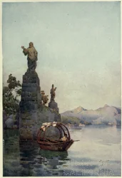 Entrada na Villa Arconati, Lago di Como, Ilustração de 