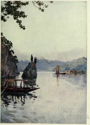 Il Punto di Bellagio, Lago Como, Ilustração de 