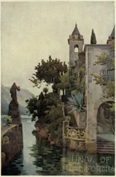 Villa Arconati, Lago de Como, Ilustração de 