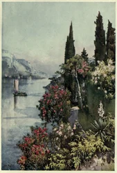 Villa Giulia, Lago de Como, Ilustração de 