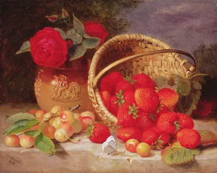 Natureza-morta com cesto de morangos e cerejas, 1898